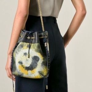 Jerome Dreyfuss Leather Tie-Dye Bucket Bag